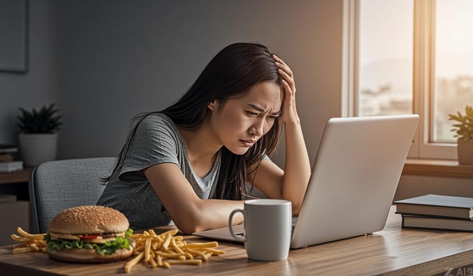 A picture show of eating junk foods.