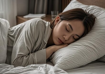A women sleeping in bed