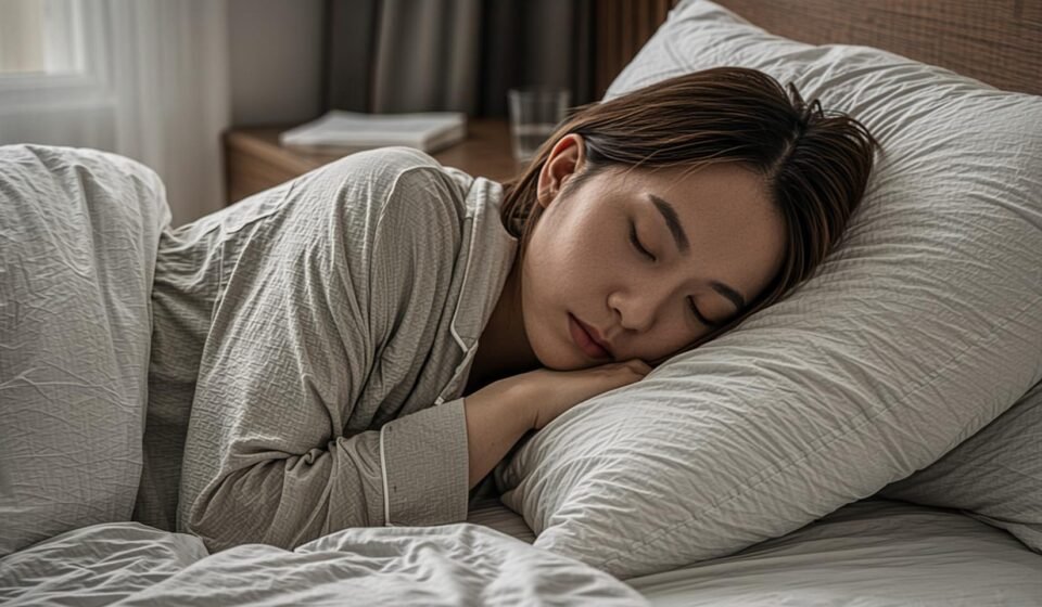A women sleeping in bed